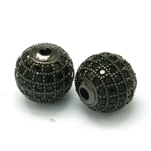 Brass Cubic Zirconia Beads