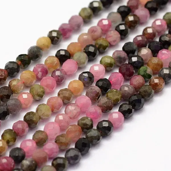 Natural Multicolor Tourmaline Beads Strands
