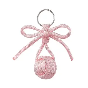 Polyester Braid Ball 304 Stainless Steel Keychains