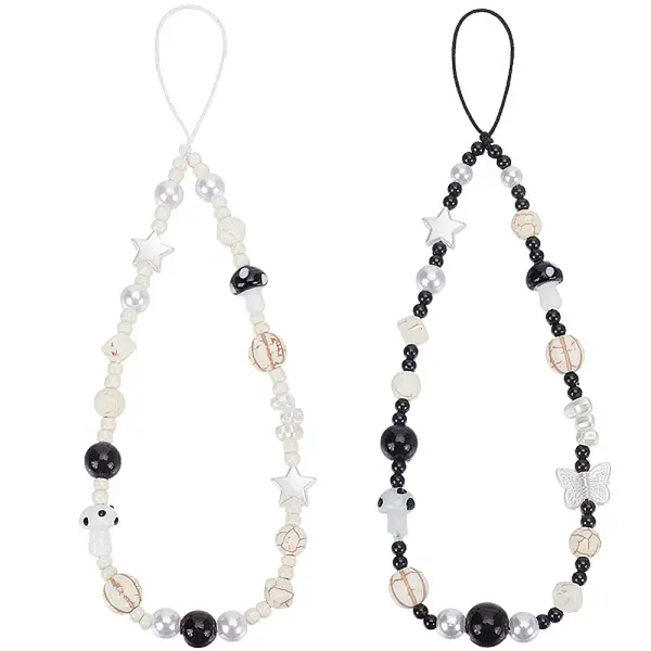 2Pcs 2 Colors Plastic Mobile Straps