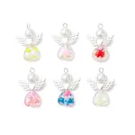 6Pcs 6 Colors Glass Enamel Pendants
