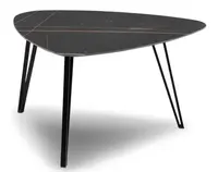 Konferenčný stolík Liv, 83x68 cm, imitácia tmavého mramoru%