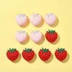 10Pcs 2 Colors Strawberry Food Grade Eco-Friendly Silicone Focal Beads