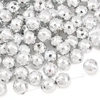 Faceted Round Plated Acrylic Beads