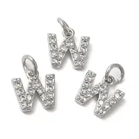 Brass Micro Pave Grade AAA Cubic Zirconia Charms