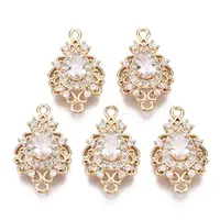 Brass Micro Pave Cubic Zirconia Links Connectors