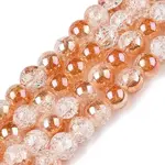 Electroplated Crackle Glass Beads Strands