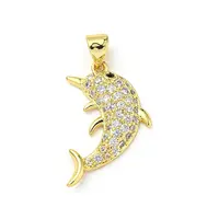 Brass Micro Pave Cubic Zirconia Pendants