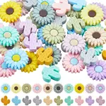 40Pcs 20 Styles Food Grade Eco-Friendly Focal Silicone Beads