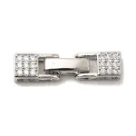 Brass Micro Pave Clear Cubic Zirconia Fold Over Clasps