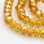 AB Color Plated Faceted Rondelle Electroplate Glass Beads Strands