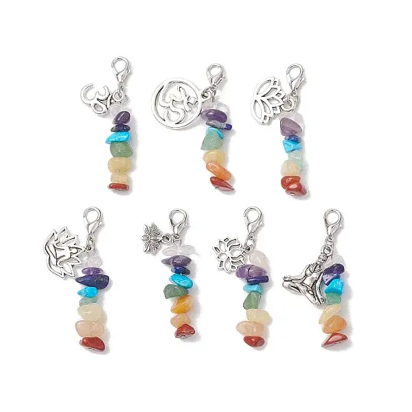 Chakra Natural & Synthetic Mixed Gemstone Pendant Decorations