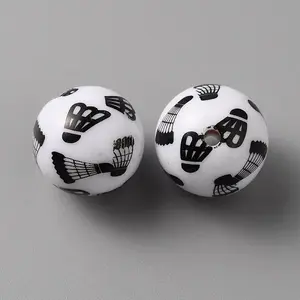 Sport Theme Opaque Resin Beads