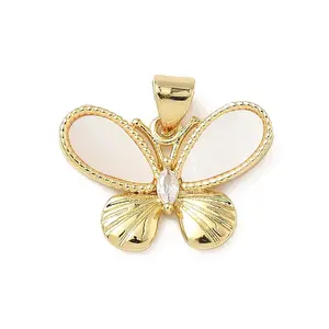 Brass Micro Pave Cubic Zirconia Pendants