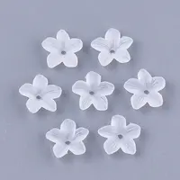 5-Petal Transparent Acrylic Bead Caps