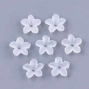 5-Petal Transparent Acrylic Bead Caps