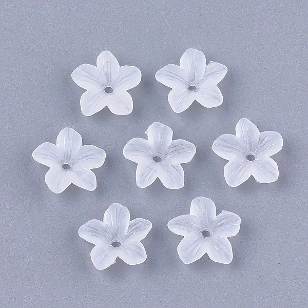 5-Petal Transparent Acrylic Bead Caps
