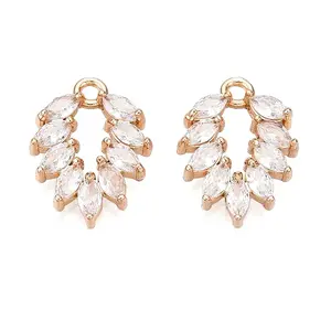 Brass Micro Pave Clear Cubic Zirconia Pendants