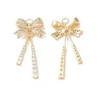 Brass Micro Pave Cubic Zirconia Pendants