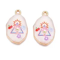 Printed Rack Plating Alloy Enamel Pendants