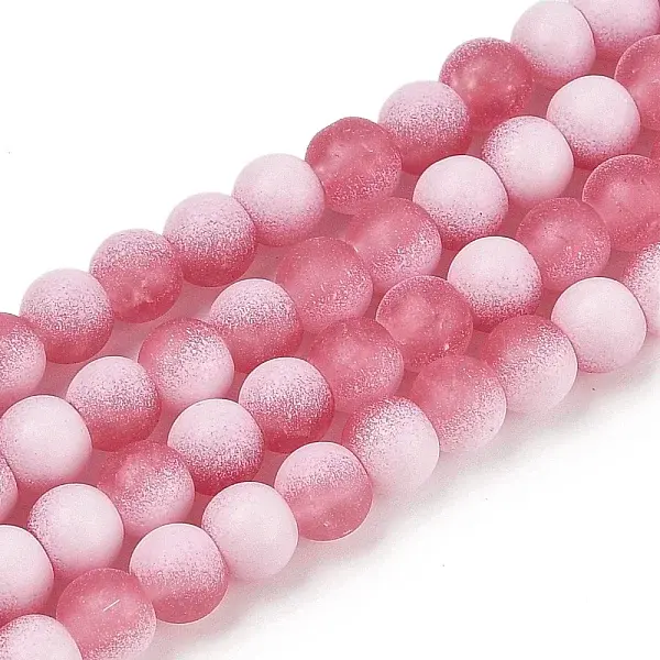 Frosted Crackle Glass Beads