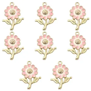 8Pcs Alloy Enamel Pendants