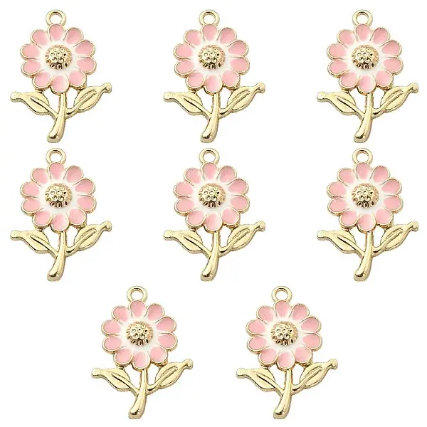 8Pcs Alloy Enamel Pendants