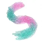 Transparent Painted Glass Beads Strands