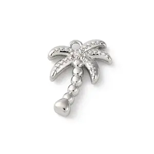 Brass Pave Clear Cubic Zirconia Pendants