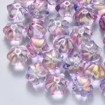 Two Tone Transparent Spray Painted Glass Beads