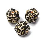 Black Pattern Printed Silicone Beads