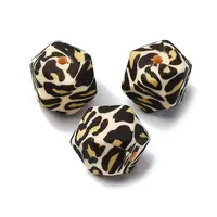 Black Pattern Printed Silicone Beads