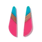 Opaque Resin & Walnut Wood Big Pendants