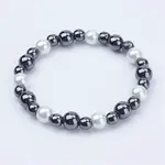 Pearlized Glass Round Beads Stretch Bracelets