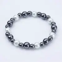Pearlized Glass Round Beads Stretch Bracelets