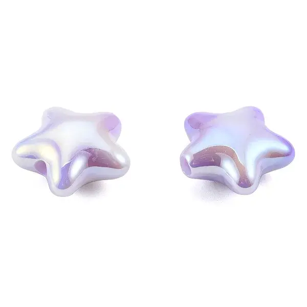 UV Plating Rainbow Iridescent Acrylic Beads