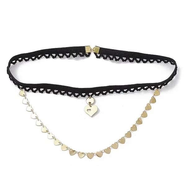 Brass Heart Tassel Thigh Leg Chains