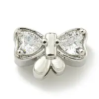 Rack Plating Brass Micro Pave Cubic Zirconia Bead