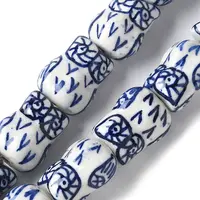 Handmade Blue and White Porcelain Ceramic Beads Strands