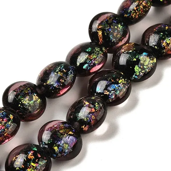Handmade Dichroic Foil Glass Beads Strands