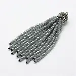 Electroplate Glass Bead Tassel Big Pendants