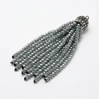 Electroplate Glass Bead Tassel Big Pendants