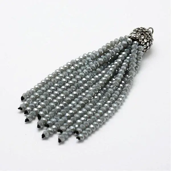 Electroplate Glass Bead Tassel Big Pendants