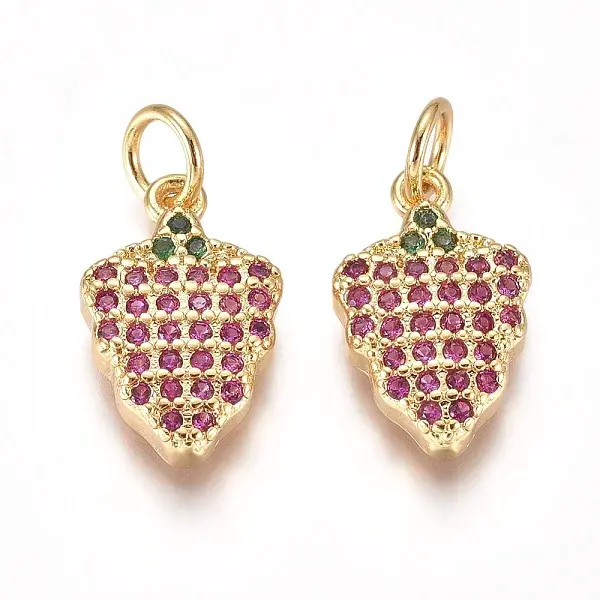 Brass Micro Pave Cubic Zirconia Charms