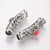 Tibetan Style Alloy Hollow Tube Beads
