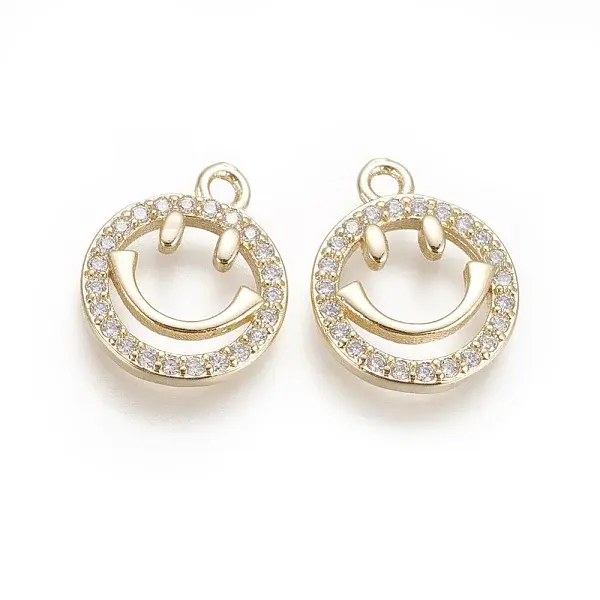Brass Micro Pave Cubic Zirconia Charms