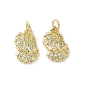 Brass Micro Pave Cubic Zirconia Pendants