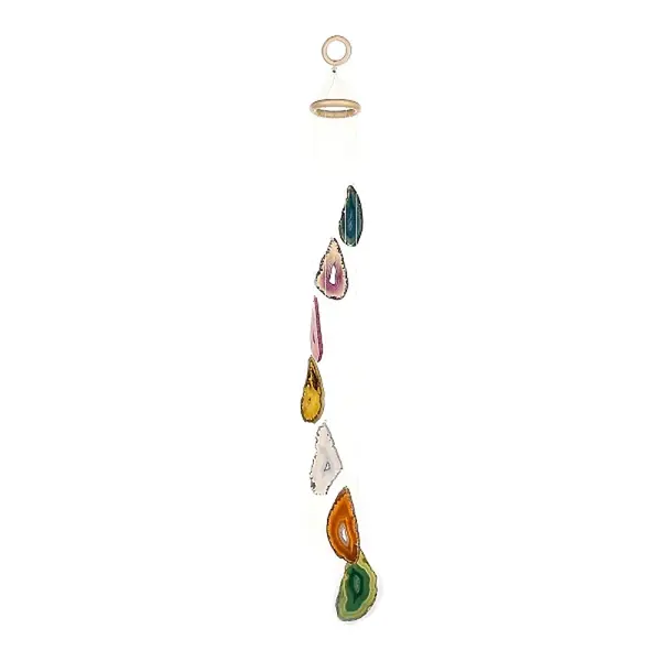 Chakra Natural Dyed Agate Piece Hanging Ornament