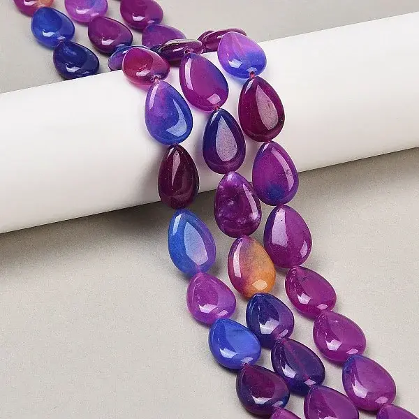 Two Tone Natural White Jade Beads Strands