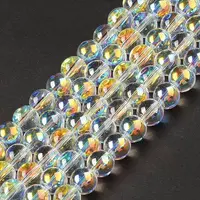 Transparent Electroplate Glass Beads Strands